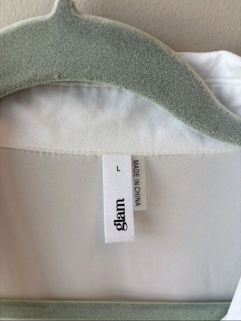 glam White Collared Shirt